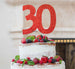 30th Birthday Cake Topper Glitter Card Red