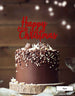 Happy Christmas Pretty Cake Topper Premium 3mm Acrylic Red