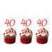 40th Birthday Glitter Cupcake Toppers Light Pink