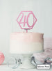Hexagon 40th Birthday Cake Topper Premium 3mm Acrylic Mirror Pink