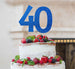 40th Birthday Cake Topper - Glitter Card Dark Blue