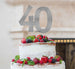 40th Birthday Cake Topper Glitter Card Silver