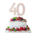 40th Birthday Cake Topper Glitter Card White