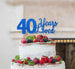 40 Years Loved Cake Topper 40th Birthday Glitter Card Dark Blue