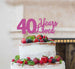 40 Years Loved Cake Topper 40th Birthday Glitter Card Hot Pink