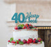 40 Years Loved Cake Topper 40th Birthday Glitter Card Light Blue