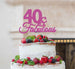 40 & Fabulous Cake Topper 40th Birthday Glitter Card Hot Pink