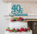 40 & Fabulous Cake Topper 40th Birthday Glitter Card Light Blue