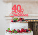 40 & Fabulous Cake Topper 40th Birthday Glitter Card Light Pink