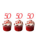 50th Birthday Glitter Cupcake Toppers Light Pink