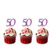 50th Birthday Glitter Cupcake Toppers Light Purple