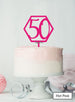 Hexagon 50th Birthday Cake Topper Premium 3mm Acrylic Hot Pink