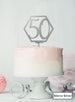Hexagon 50th Birthday Cake Topper Premium 3mm Acrylic Mirror Silver