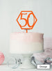 Hexagon 50th Birthday Cake Topper Premium 3mm Acrylic Orange