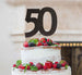 50th Birthday Cake Topper Glitter Card Black