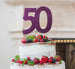 50th Birthday Cake Topper Glitter Card Dark Purple