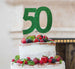 50th Birthday Cake Topper Glitter Card Green