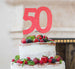 50th Birthday Cake Topper Glitter Card Light Pink
