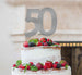 50th Birthday Cake Topper Glitter Card Silver