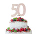 50th Birthday Cake Topper Glitter Card White