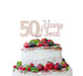 50 Years Loved Cake Topper 50th Birthday Glitter Card White