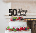 50 Years Loved Cake Topper 50th Birthday Glitter Card Black