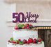 50 Years Loved Cake Topper 50th Birthday Glitter Card Dark Purple