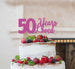 50 Years Loved Cake Topper 50th Birthday Glitter Card Hot Pink