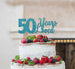 50 Years Loved Cake Topper 50th Birthday Glitter Card Light Blue