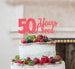 50 Years Loved Cake Topper 50th Birthday Glitter Card Light Pink