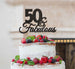 50 & Fabulous Cake Topper 50th Birthday Glitter Card Black