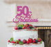 50 & Fabulous Cake Topper 50th Birthday Glitter Card Hot Pink