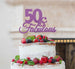 50 & Fabulous Cake Topper 50th Birthday Glitter Card Light Purple