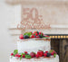 50 & Fabulous Cake Topper 50th Birthday Glitter Card Rose Gold