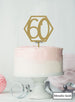 Hexagon 60th Birthday Cake Topper Premium 3mm Acrylic Metallic Gold