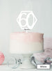 Hexagon 60th Birthday Cake Topper Premium 3mm Acrylic White