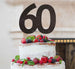 60th Birthday Cake Topper Glitter Card Black