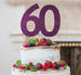 60th Birthday Cake Topper Glitter Card Dark Purple