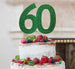 60th Birthday Cake Topper Glitter Card Green