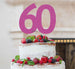 60th Birthday Cake Topper Glitter Card Hot Pink