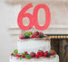 60th Birthday Cake Topper Glitter Card Light Pink