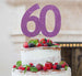 60th Birthday Cake Topper Glitter Card Light Purple