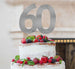 60th Birthday Cake Topper Glitter Card Silver