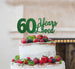 60 Years Loved Cake Topper 60th Birthday Glitter Card Green