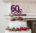 60 & Fabulous Cake Topper 60th Birthday Glitter Card Dark Purple
