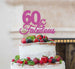 60 & Fabulous Cake Topper 60th Birthday Glitter Card Hot Pink