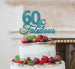 60 & Fabulous Cake Topper 60th Birthday Glitter Card Light Blue