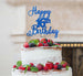 Happy 16th Birthday Pretty Cake Topper Glitter Card Dark Blue