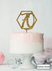 Hexagon 70th Birthday Cake Topper Premium 3mm Acrylic Glitter Gold