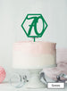 Hexagon 70th Birthday Cake Topper Premium 3mm Acrylic Green